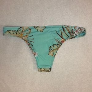 Vitamin A Teal Tropical Print Bikini Bottom